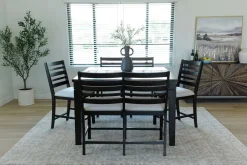 Lincoln Square Counter Height Dining Table, 4 Stools & Bench In Dark Espresso