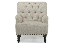 Linen Accent Chair In Stone