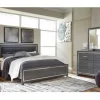 Lodanna Panel Bed, Dresser, Mirror & Nightstand In Gray