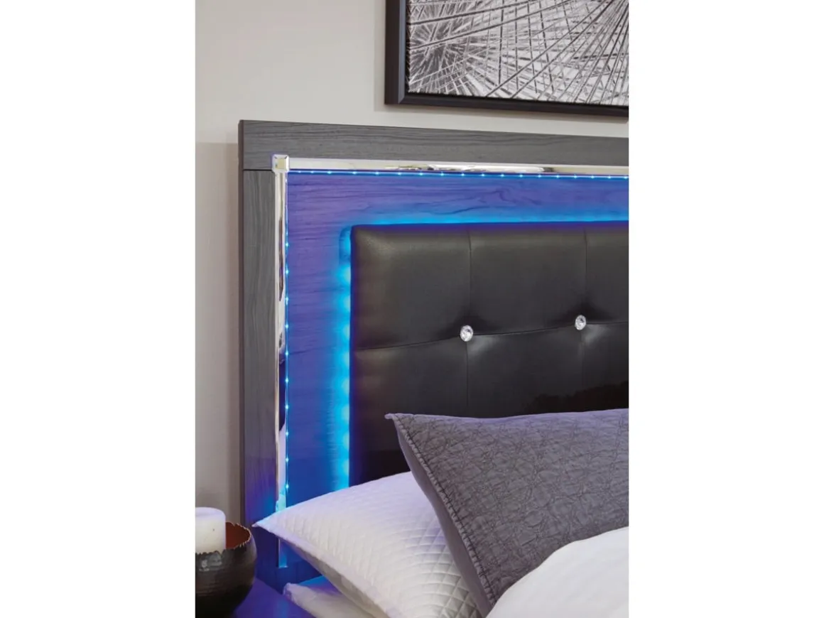 Lodanna Panel Bed, Dresser, Mirror & Nightstand In Gray