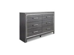 Lodanna Panel Bed, Dresser, Mirror & Nightstand In Gray