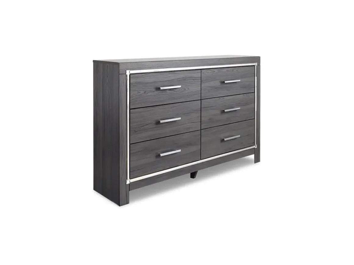 Lodanna Panel Bed, Dresser, Mirror & Nightstand In Gray