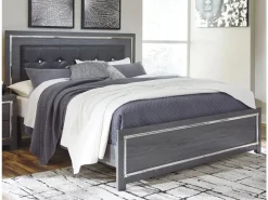 Lodanna Panel Bed, Dresser, Mirror & Nightstand In Gray