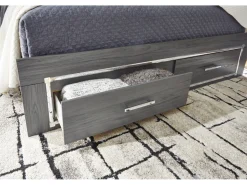 Lodanna Panel Bed W/ Storage In Gray, Full