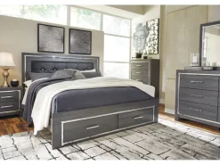 Lodanna Panel Bed W/ Storage In Gray, Full