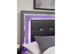 Lodanna Panel Bed W/ Storage, Dresser, Mirror & Nightstand In Gray, Full