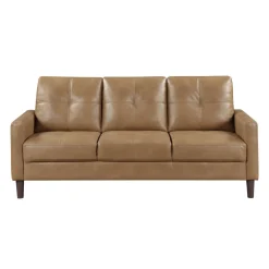 Lois Sofa & Loveseat In Camel Brown