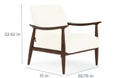 Louise Accent Chair In Sherpa Gray