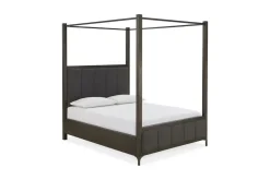 Lucerne Upholstered Canopy Bed In Vintage Coffee, Queen