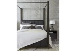 Lucerne Upholstered Canopy Bed In Vintage Coffee, Queen