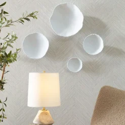 Lucky Coins Wall Art In White, Set Of 4