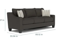 Lucy Queen Sleeper Sofa In Splash Charcoal