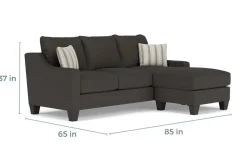 Lucy Reversible Sofa Chaise In Splash Charcoal