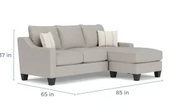 Lucy Reversible Sofa Chaise In Splash Charcoal