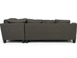 Lucy Tux Queen Sleeper Sectional W/ Mattress In Splash Charcoal, Left Facing