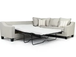 Lucy Tux Queen Sleeper Sectional W/ Mattress In Splash Charcoal, Left Facing