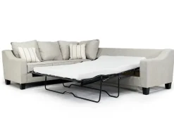 Lucy Tux Queen Sleeper Sectional W/ Mattress In Splash Charcoal, Left Facing