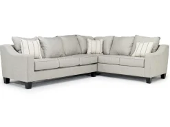 Lucy Tux Queen Sleeper Sectional In Splash Linen, Right Facing