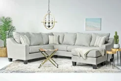 Lucy Tux Sofa Chaise Sectional In Splash Linen, Right Facing