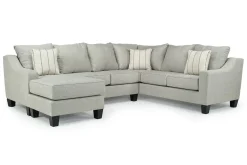 Lucy Tux Sofa Chaise Sectional In Splash Linen, Right Facing