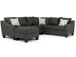 Lucy Tux Sofa Chaise Sectional In Splash Linen, Right Facing