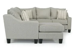 Lucy Tux Sofa Chaise Sectional In Splash Linen, Right Facing