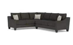 Lucy Tux Sofa Sectional In Splash Charcoal, Right Facing