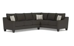 Lucy Tux Sofa Sectional In Splash Charcoal, Right Facing