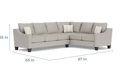 Lucy Tux Sofa Sectional In Splash Charcoal, Right Facing