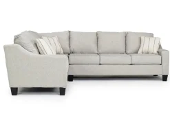 Lucy Tux Sofa Sectional In Splash Charcoal, Right Facing