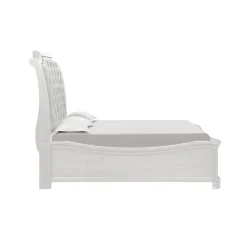 Lyndhurst Sleigh Bed W/ Storage In Vintage White, Queen