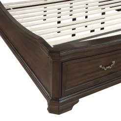 Lyndhurst Sleigh Bed W/ Storage In Vintage White, Queen