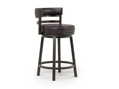 Madrid Counter Height Stool In Auburn & Brown, Swivel