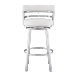 Madrid Counter Height Stool In Auburn & Brown, Swivel