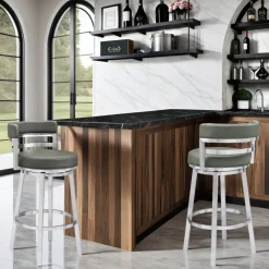 Madrid Swivel Barstool In Gray