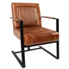 Maguire Accent Saddle Chair In Brown Leather