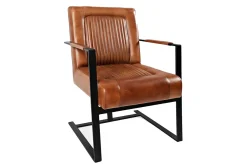 Maguire Accent Saddle Chair In Brown Leather