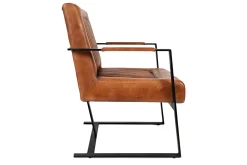 Maguire Accent Saddle Chair In Brown Leather