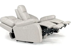 Malibu 3 Power Console Loveseat W/ Wireless Charger In Chocolate Leather