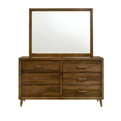 Malibu Panel Bed, Dresser, Mirror & Nightstand In Walnut, Twin