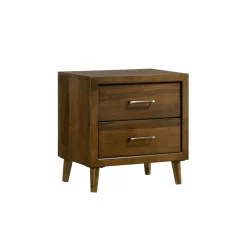 Malibu Panel Bed, Dresser, Mirror & Nightstand In Walnut, Twin