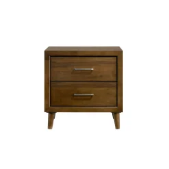 Malibu Panel Bed, Dresser, Mirror & Nightstand In Walnut, Twin