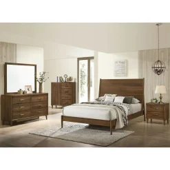 Malibu Panel Bed In Walnut, Twin