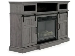 Manning Bluetooth Console W/ Fireplace Insert In White, 68 Inch