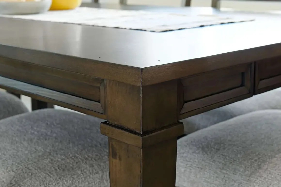 Mariana Dining Table & 8 Chairs In Vintage Mocha