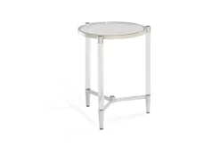 Marilyn End Table In Glass/Acrylic/Polished Stainless Steel