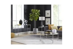 Marilyn End Table In Glass/Acrylic/Polished Stainless Steel