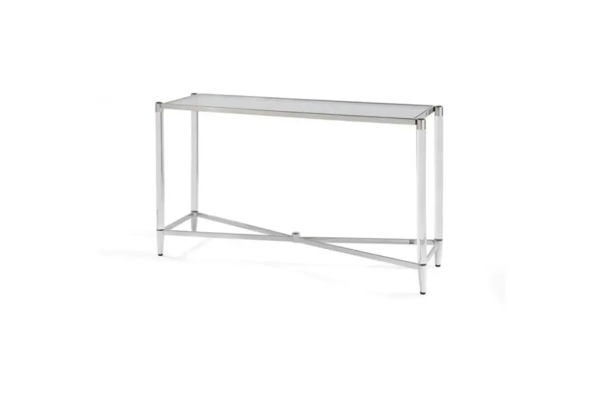 Marilyn Sofa Table In Glass/Acrylic/Polished Stainless Steel