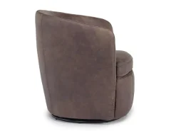 Market Swivel Club Chair In Noce Taupe Leather