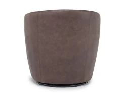 Market Swivel Club Chair In Noce Taupe Leather